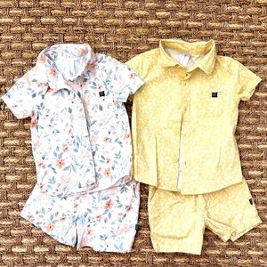 Set of 2 Shorts & Button Shirt Bundle, 18 Month Size, Floral Pattern